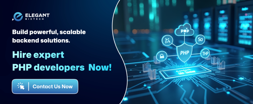 Build powerful, scalable backend solutions with expert PHP developers. Contact us today to get started!