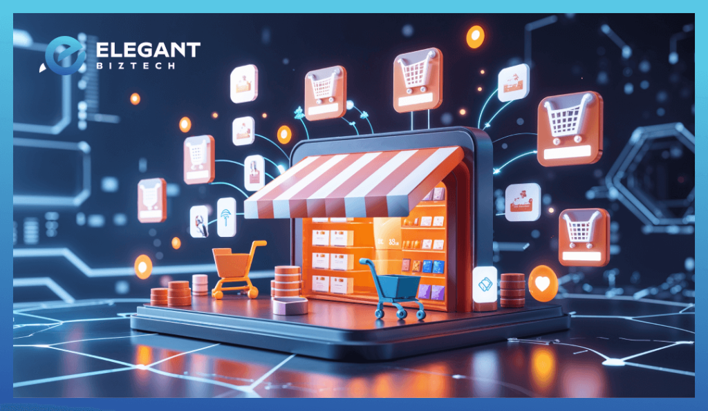 An online store growing in size, with product categories expanding and customer interactions increasing